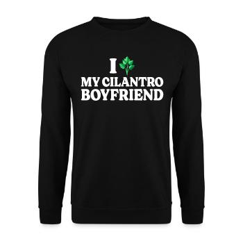 Humor loves cilantro I love cilantro - Unisex Sweatshirt - black - Front - Alina (178cm) & Michal (187cm)