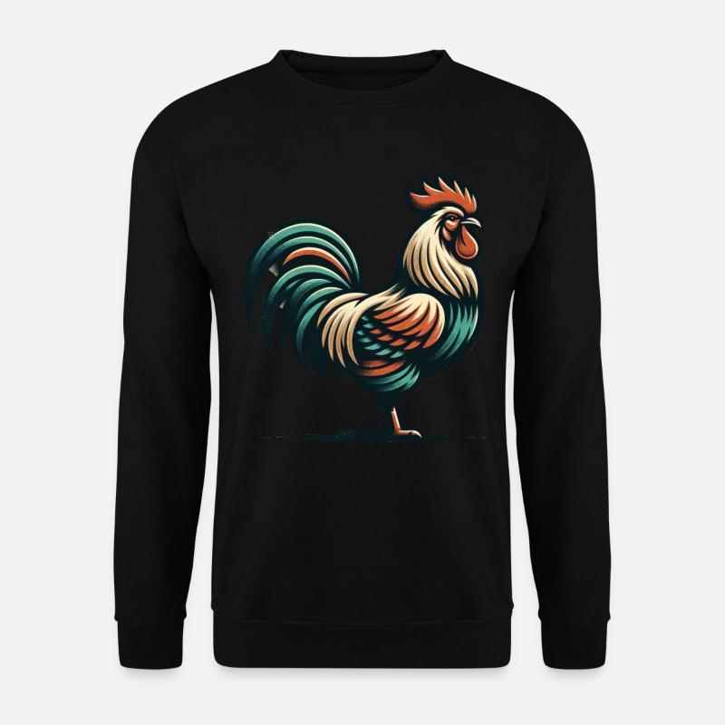 Rustic Rooster Charm - Unisex Sweatshirt - black