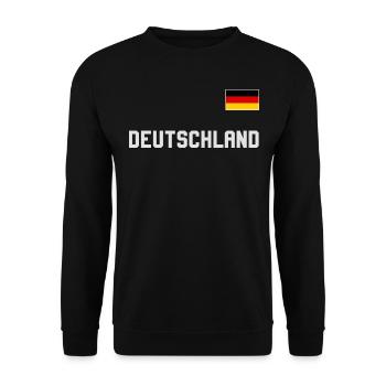 Germany jersey look with flag flag on chest - Unisex Sweatshirt - black - Front - Alina (178cm) & Michal (187cm)