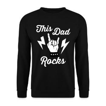 This Dad Rocks - Unisex Sweatshirt - black - Front - Alina (178cm) & Michal (187cm)