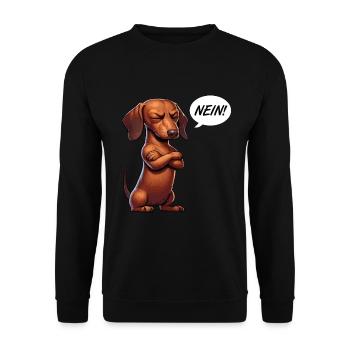 Nein Dackel Dackelbesitzer Dackelliebhaber Teckel - Unisex Pullover - Schwarz - Vorne - Alina (178cm) & Michal (187cm)