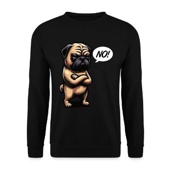 No Pug Pugs Pug Owner Pug Lover Pug Dog - Unisex Sweatshirt - black - Front - Alina (178cm) & Michal (187cm)