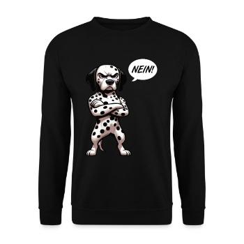 Nein Dalmatiner Dalmatinerbesitzer Dalmatinermama - Unisex Pullover - Schwarz - Vorne - Alina (178cm) & Michal (187cm)
