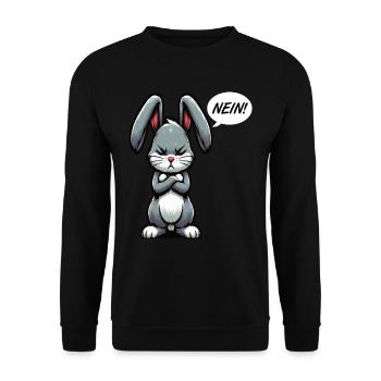 Nein Kaninchen Hase Hasen langohr Klopfer Rammler - Unisex Pullover - Schwarz - Vorne - Alina (178cm) & Michal (187cm)