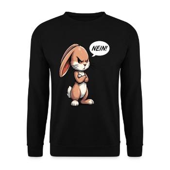 Nein Kaninchen Hase Hasen langohr Klopfer Rammler - Unisex Pullover - Schwarz - Vorne - Alina (178cm) & Michal (187cm)