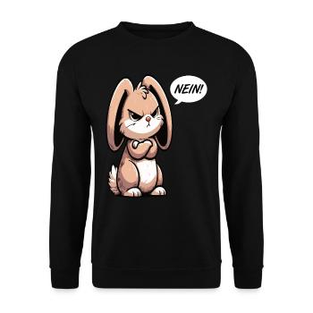 Nein Kaninchen Hase Hasen langohr Klopfer Rammler - Unisex Pullover - Schwarz - Vorne - Alina (178cm) & Michal (187cm)