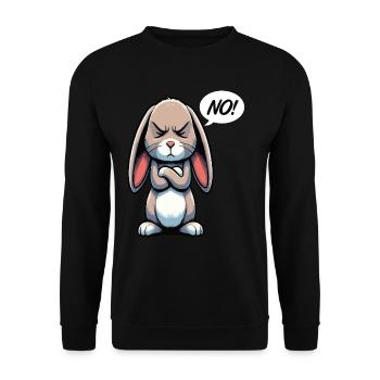 No Kaninchen Hase Hasen langohr Klopfer Rammler - Unisex Pullover - Schwarz - Vorne - Alina (178cm) & Michal (187cm)