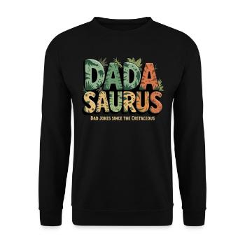 Dinosaur Dad Saurus Gift Dad - Unisex Sweatshirt - black - Front - Alina (178cm) & Michal (187cm)