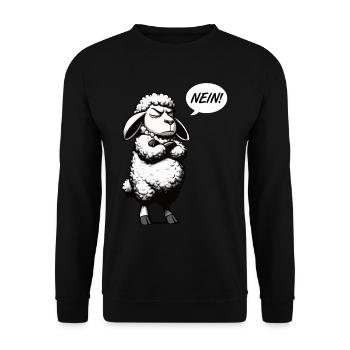 Nein Schaf Schafe Schäfer Schafhalter Schafherde - Unisex Pullover - Schwarz - Vorne - Alina (178cm) & Michal (187cm)