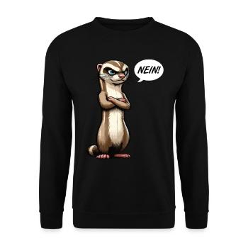 Nein Frettchen Frettchenhalter Frettchenbesitzer - Unisex Pullover - Schwarz - Vorne - Alina (178cm) & Michal (187cm)