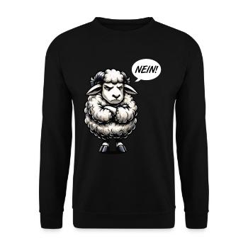 Nein Schaf Schafe Schäfer Schafhalter Schafherde - Unisex Pullover - Schwarz - Vorne - Alina (178cm) & Michal (187cm)