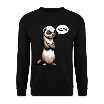 Nein Frettchen Frettchenhalter Frettchenbesitzer - Unisex Pullover - Schwarz - Vorne - Alina (178cm) & Michal (187cm)