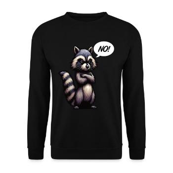 No raccoon raccoons forest animal funny raccoon - Unisex Sweatshirt - black - Front - Alina (178cm) & Michal (187cm)