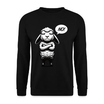 No sheep sheep shepherd sheep farmer flock of sheep - Unisex Sweatshirt - black - Front - Alina (178cm) & Michal (187cm)