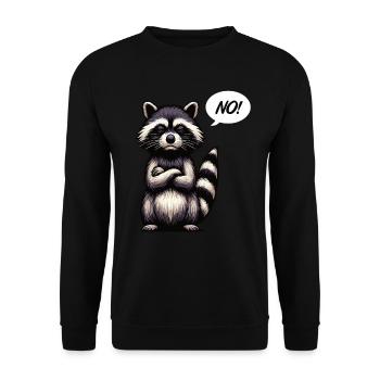 No raccoon raccoons forest animal funny raccoon - Unisex Sweatshirt - black - Front - Alina (178cm) & Michal (187cm)