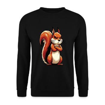 Squirrel Squirrel Squirrel Lover Rodent - Unisex Sweatshirt - black - Front - Alina (178cm) & Michal (187cm)