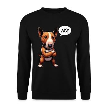 No Miniature Bull Terrier Bully Bull Terrier Owner - Unisex Sweatshirt - black - Front - Alina (178cm) & Michal (187cm)