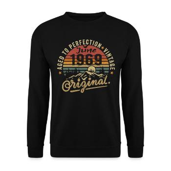 Anniversaire Juin 1969 Juin 1969 Juin 1969 - Sweat-shirt Unisexe - noir - Devant - Alina (178cm) & Michal (187cm)