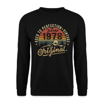 Anniversaire Juin 1978 Juin 1978 Juin 1978 - Sweat-shirt Unisexe - noir - Devant - Alina (178cm) & Michal (187cm)