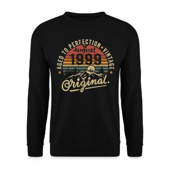 Anniversaire 1999 Millésime Août 1999 Cadeau 1999 - Sweat-shirt Unisexe - noir - Devant - Alina (178cm) & Michal (187cm)