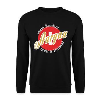 Meine Heimat Aargau Geschenk - Unisex Pullover - Schwarz - Vorne - Alina (178cm) & Michal (187cm)