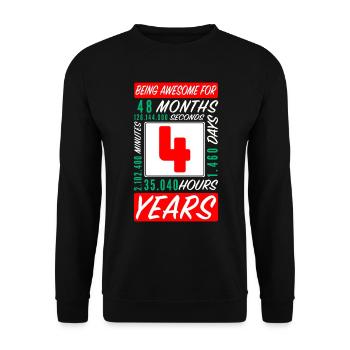 Enfants 4 Ans Anniversaire Mois Heures - Sweat-shirt Unisexe - noir - Devant - Alina (178cm) & Michal (187cm)