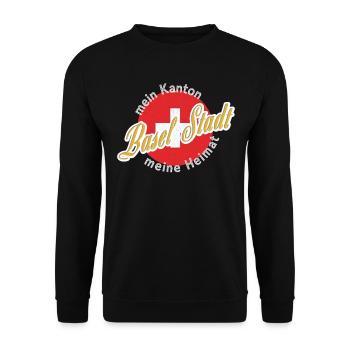Meine Heimat Basel-Stadt Geschenk - Unisex Pullover - Schwarz - Vorne - Alina (178cm) & Michal (187cm)