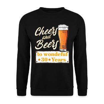 Salutations et bières à 30 ans merveilleux - Sweat-shirt Unisexe - noir - Devant - Alina (178cm) & Michal (187cm)
