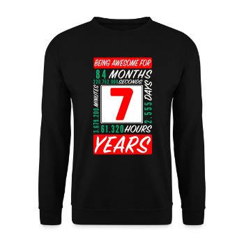 Children 7 Years Birthday Months Hours - Unisex Sweatshirt - black - Front - Alina (178cm) & Michal (187cm)