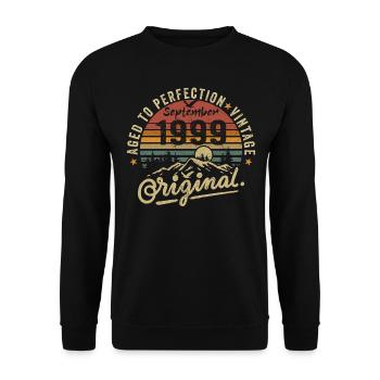 Septembre 1999 Anniversaire Septembre 1999 Septembre - Sweat-shirt Unisexe - noir - Devant - Alina (178cm) & Michal (187cm)