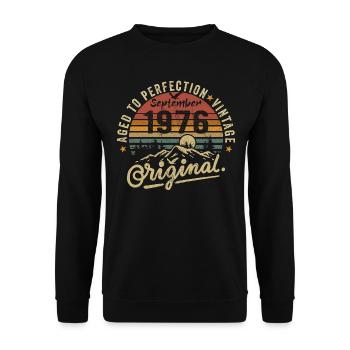 september 1976 Jahrestag september 1976 september - Unisex Pullover - Schwarz - Vorne - Alina (178cm) & Michal (187cm)
