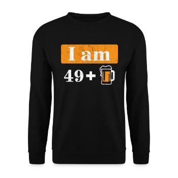 I'm 49 plus beer 50th birthday - Unisex Sweatshirt - black - Front - Alina (178cm) & Michal (187cm)