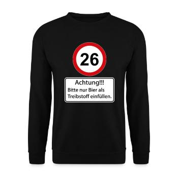 26 Caution only fill beer as fuel - Unisex Sweatshirt - black - Front - Alina (178cm) & Michal (187cm)