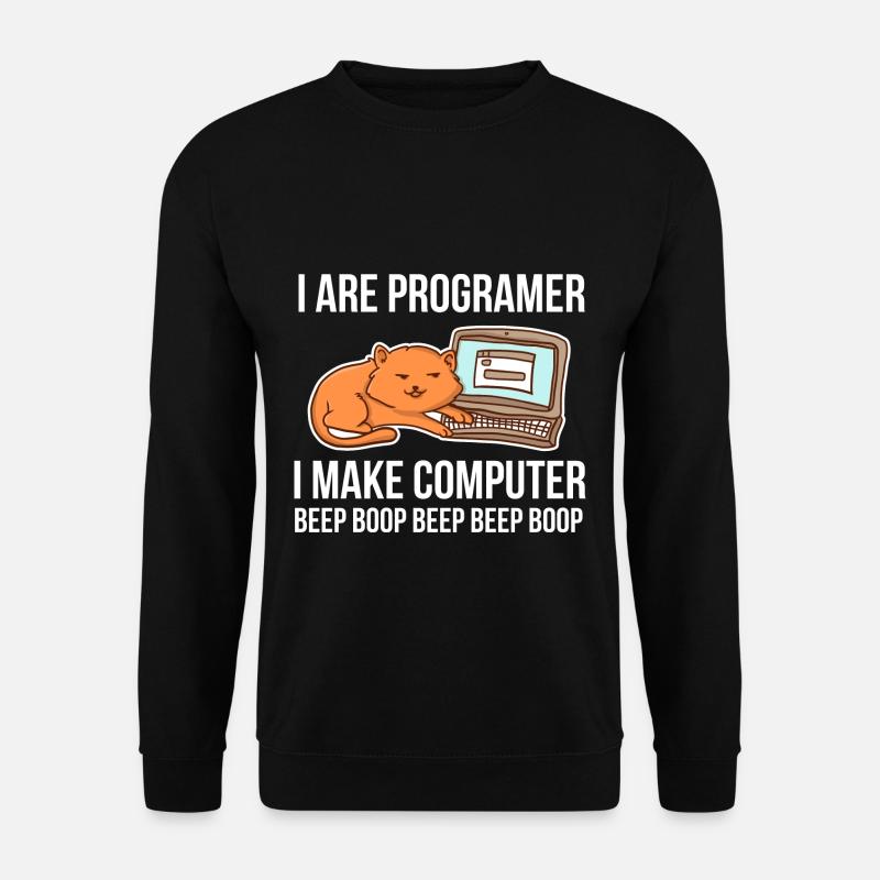Programmer chat humor for coders and - Unisex Sweatshirt - black
