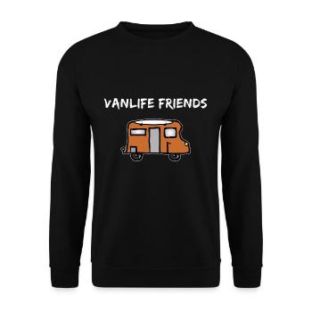 Travel Camper Gift Motorhome Vanlife Friends - Unisex Sweatshirt - black - Front - Alina (178cm) & Michal (187cm)