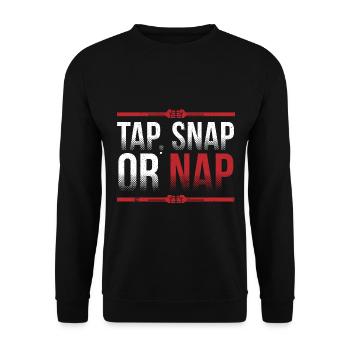 MMA Jiu-Jitsu Fight Tap Appuyez sur cadeau de sieste - Sweat-shirt Unisexe - noir - Devant - Alina (178cm) & Michal (187cm)