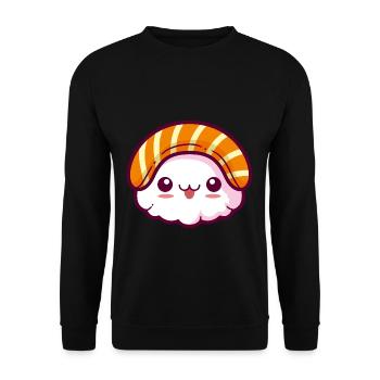 Sushi Kawaii - Unisex Pullover - Schwarz - Vorne - Alina (178cm) & Michal (187cm)