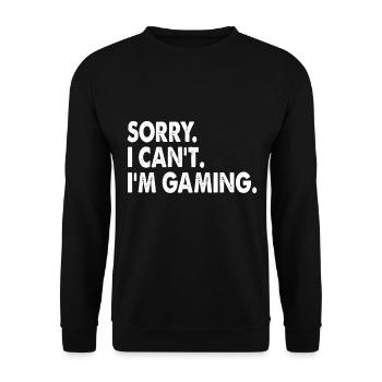 I m Gaming Video Games Funny Gamer Gift - Unisex Sweatshirt - black - Front - Alina (178cm) & Michal (187cm)