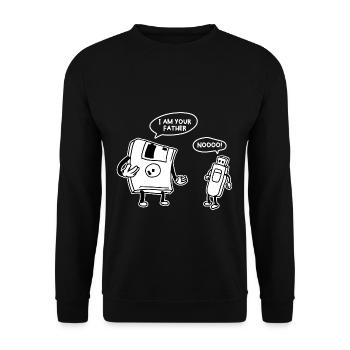 Technologie de l’information Usb Disk Lustig - Sweat-shirt Unisexe - noir - Devant - Alina (178cm) & Michal (187cm)