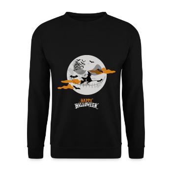 Bonne sorcière d’Halloween - Sweat-shirt Unisexe - noir - Devant - Alina (178cm) & Michal (187cm)
