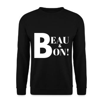 BEAU & BON une idée cadeau pour Noël - Sweat-shirt Unisexe - noir - Devant - Alina (178cm) & Michal (187cm)