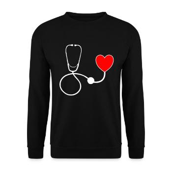 Nurse job training medicine care - Unisex Sweatshirt - black - Front - Alina (178cm) & Michal (187cm)