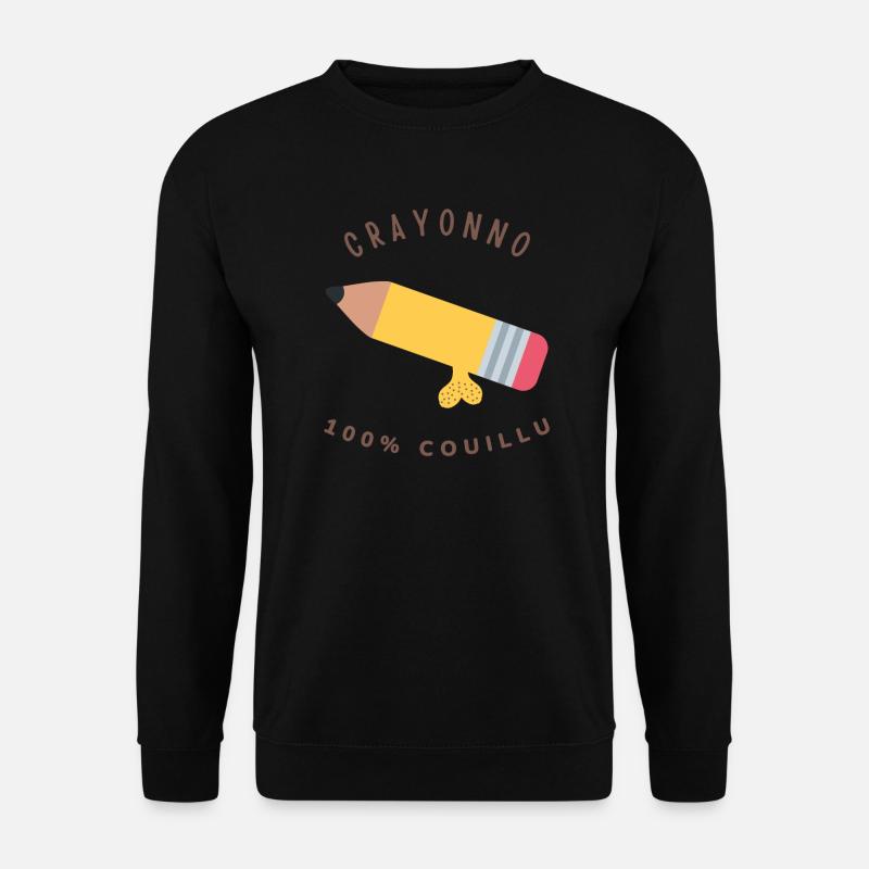 CRAYONNO 100% Couillu. Mutig und mutig - Unisex Pullover - Schwarz