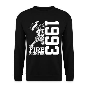 33RD BIRTHDAY FIRE BRIGADE 1993 FIREFIGHTER - Unisex Sweatshirt - black - Front - Alina (178cm) & Michal (187cm)