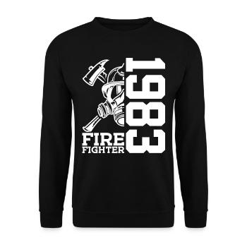 43RD BIRTHDAY FIRE BRIGADE 1983 FIREFIGHTER - Unisex Sweatshirt - black - Front - Alina (178cm) & Michal (187cm)