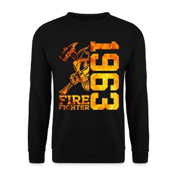 63E ANNIVERSAIRE DE LA BRIGADE DES POMPIERS 1963 - Sweat-shirt Unisexe - noir - Devant - Alina (178cm) & Michal (187cm)