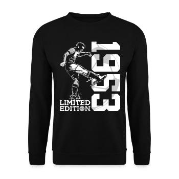 FUßBALL 73. GEBURTSTAG LIMITED EDITION 1953 - Unisex Pullover - Schwarz - Vorne - Alina (178cm) & Michal (187cm)
