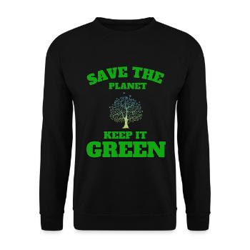 save the planet keep it green - Sweat-shirt Unisexe - noir - Devant - Alina (178cm) & Michal (187cm)