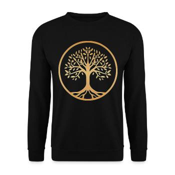 Arbre de Vie, Yoga spirituel nordique celtique - Sweat-shirt Unisexe - noir - Devant - Alina (178cm) & Michal (187cm)