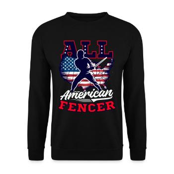 Fencing All American Fencer - Unisex Sweatshirt - black - Front - Alina (178cm) & Michal (187cm)